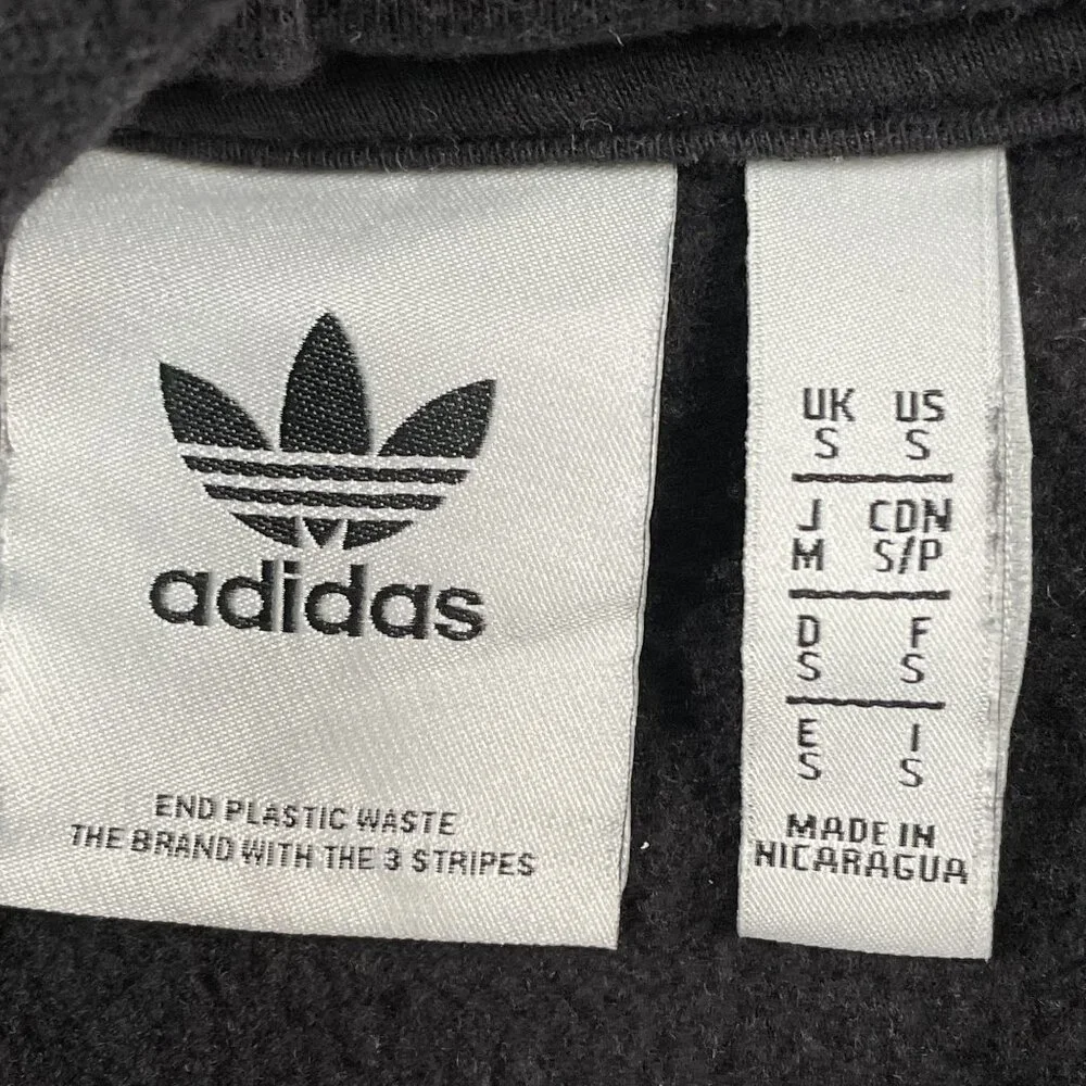 Adidas Originals Heart Box Hoodie Mens Small Black Pullover‎ w/ Drawstring